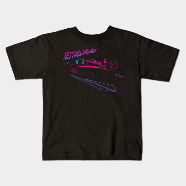 Testalorean Kids T-Shirt by synaptyx